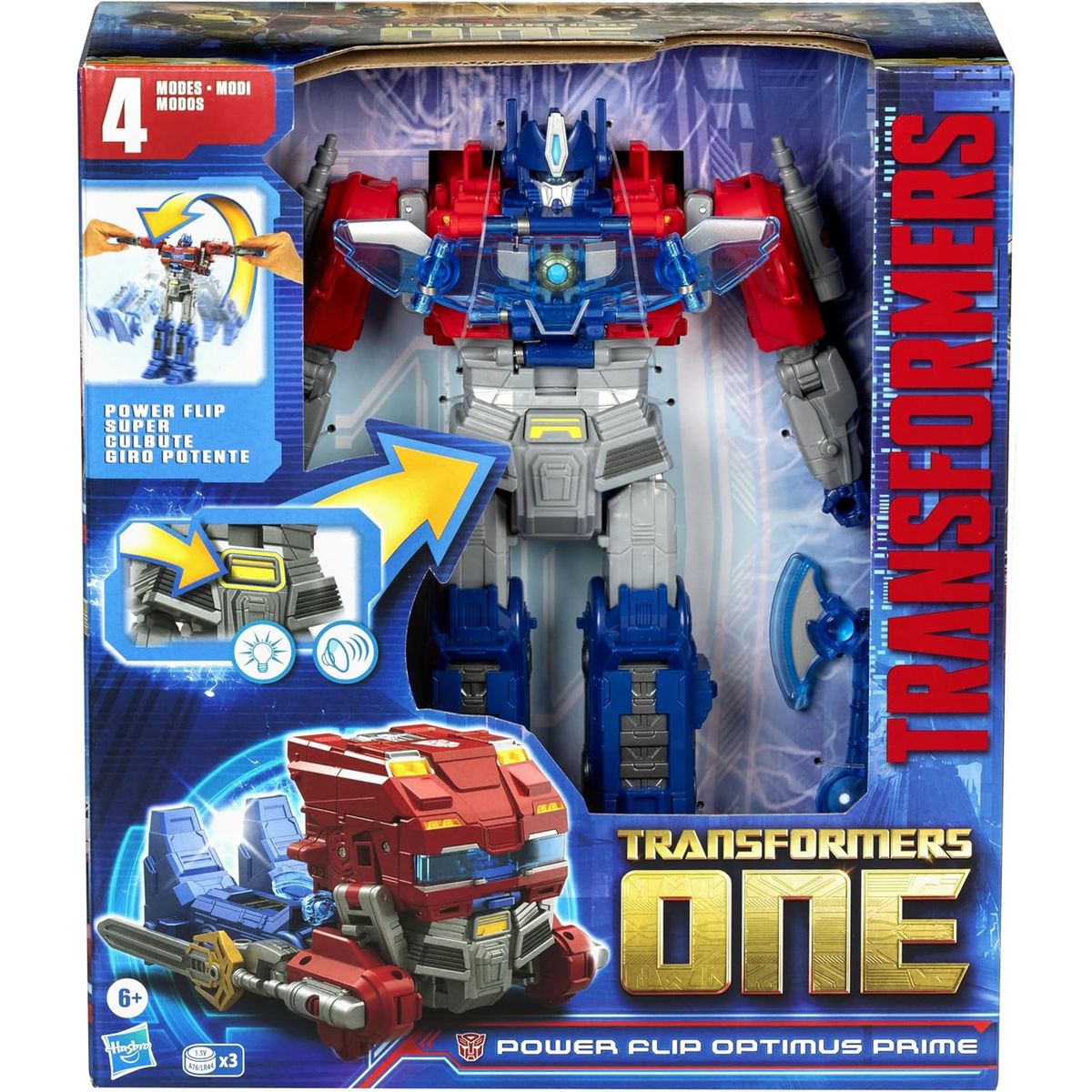 TRANSFORMERS - Figura de acción transformers one power flip optimus prime orion pax