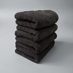 HOMEY - Set de 4 Toallas de Microfibra, Color Negro, 30x50Cm.