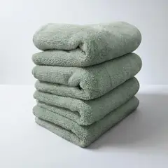 HOMEY - Set de 4 Toallas de Microfibra Color Verde 30x50cm