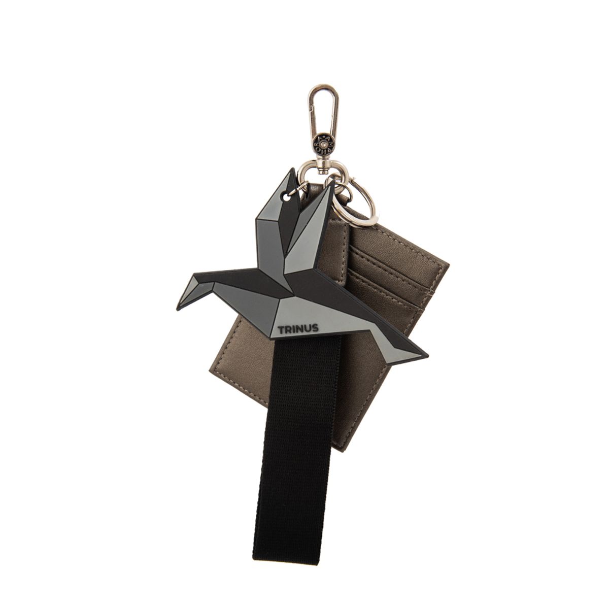 TRINUS - Llavero tarjetero berdi pequeña plateado oscuro