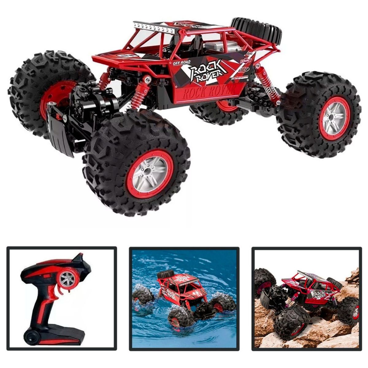 HOMEBRANDT - Auto Control Remoto Off Road Rockcrawler 4x4 Rojo
