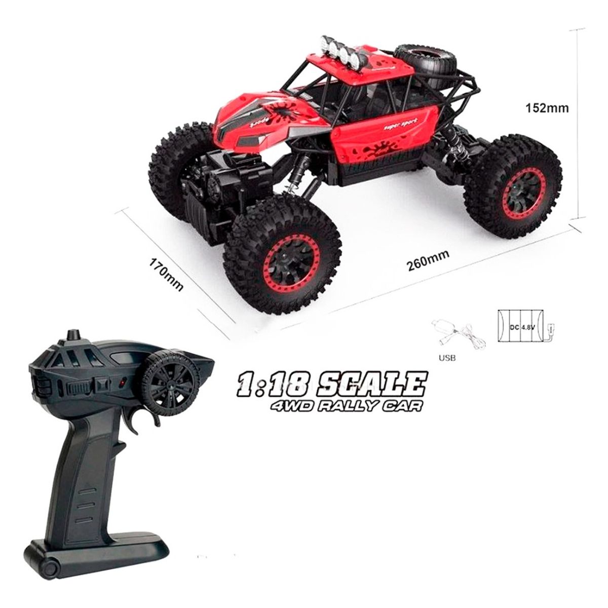 HOMEBRANDT - Auto Control Remoto Off Road Rockcrawler 1:18 4x4  Azul
