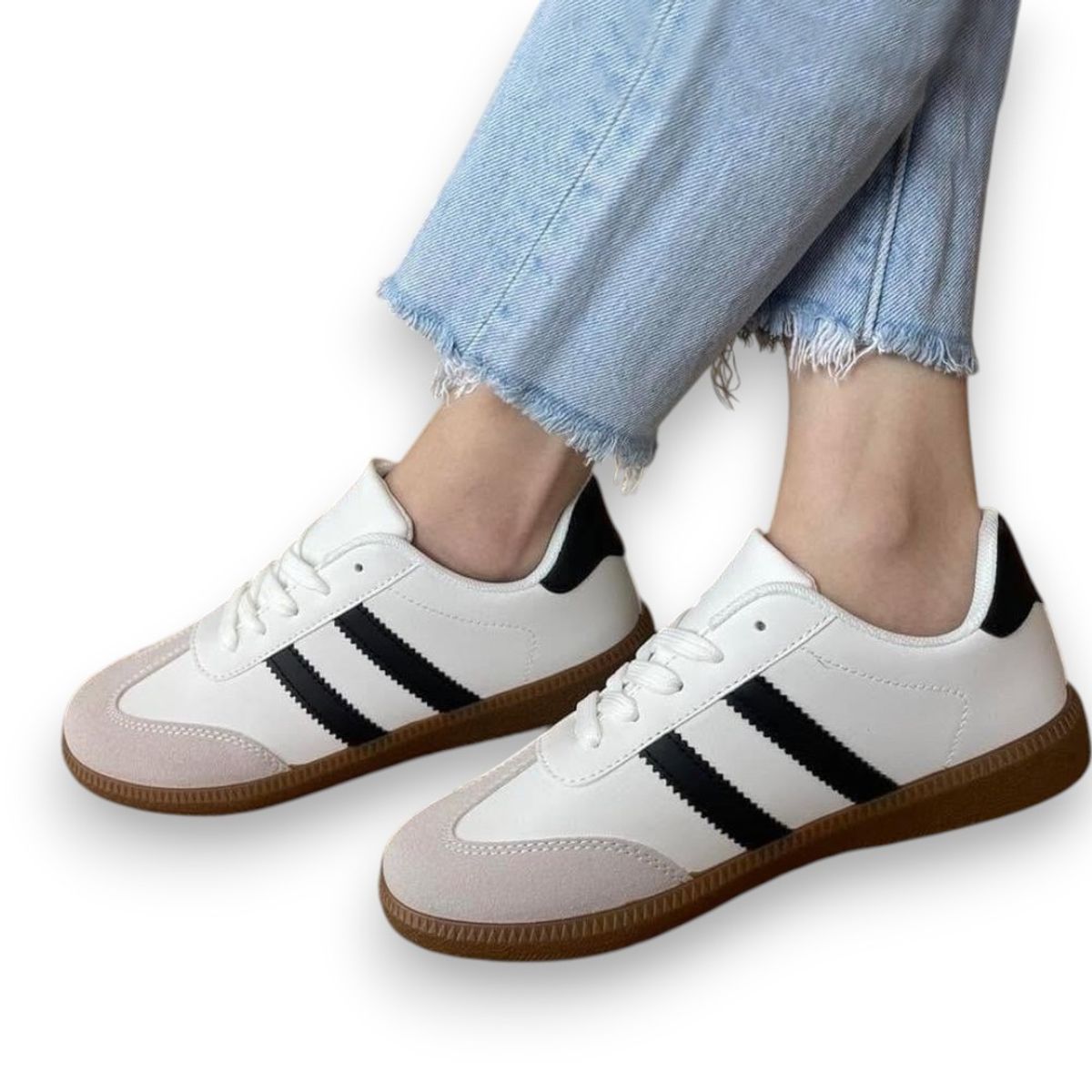 HERIEL - Zapatilla Blanca Baja Mujer