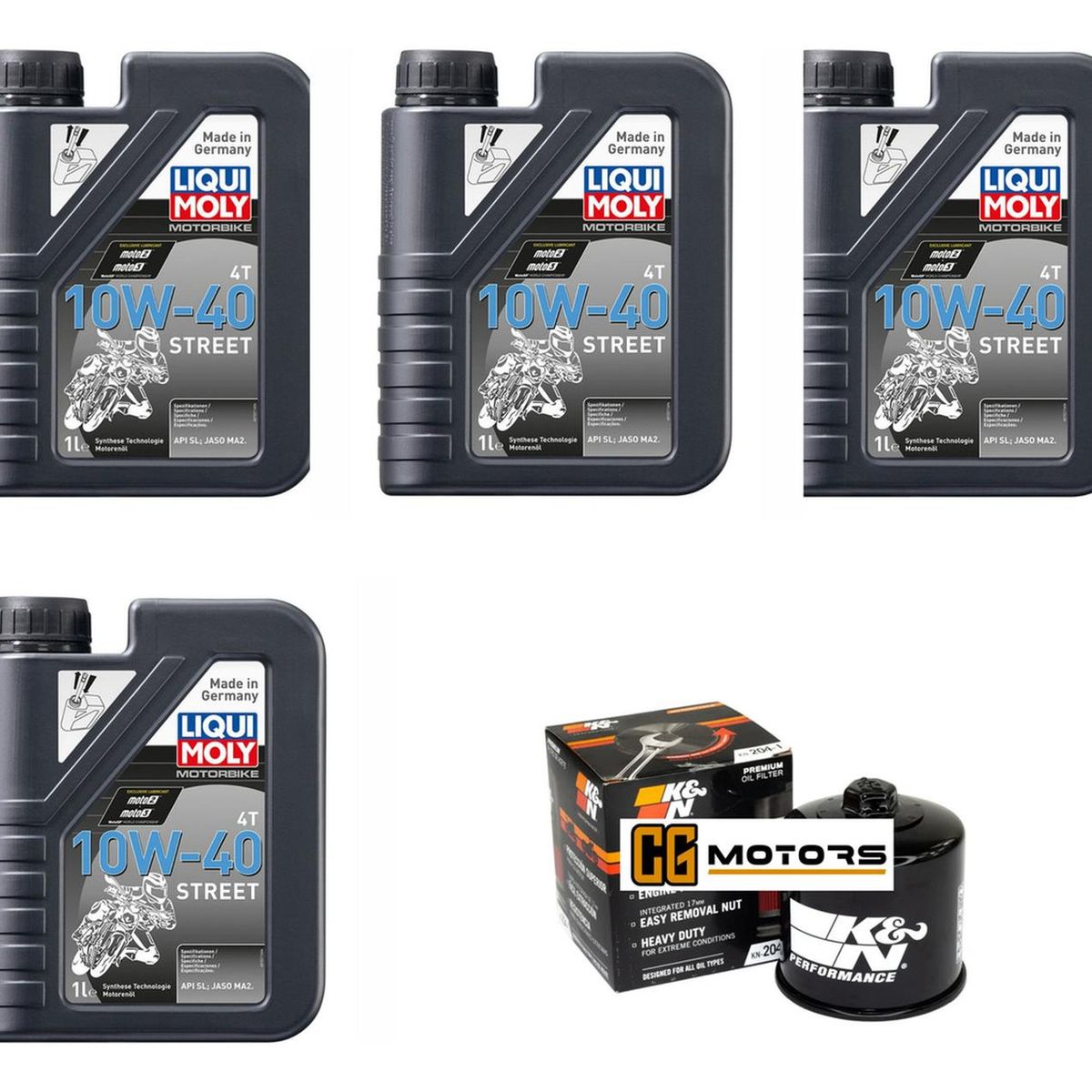 LIQUI MOLY - Kit Mantencion Moto Kawasaki Vulcan 900 / 4l + Filtro K&n