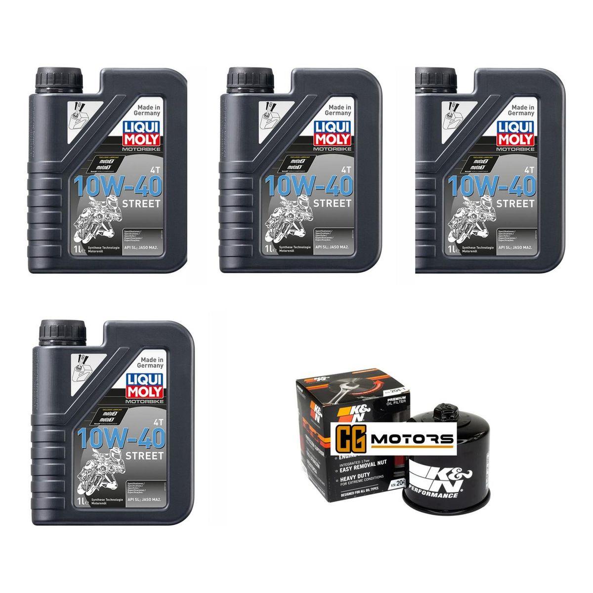 LIQUI MOLY - Kit Mantencion Moto Kawasaki Vulcan 900 / 4l + Filtro K&n