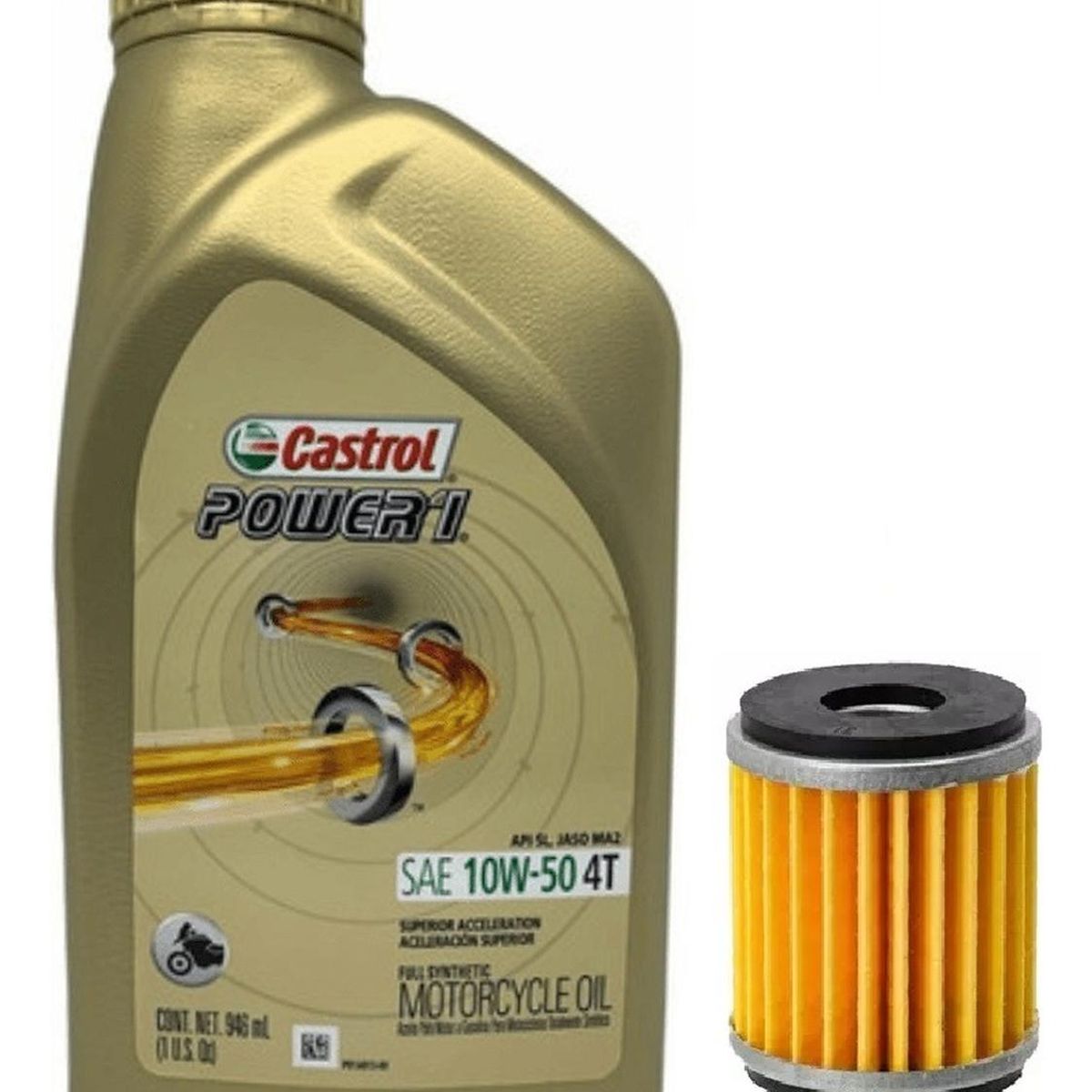 CASTROL - Kit Mantencion Yamaha R15 V1 - V2 - V3 - V4 1l + Filtro