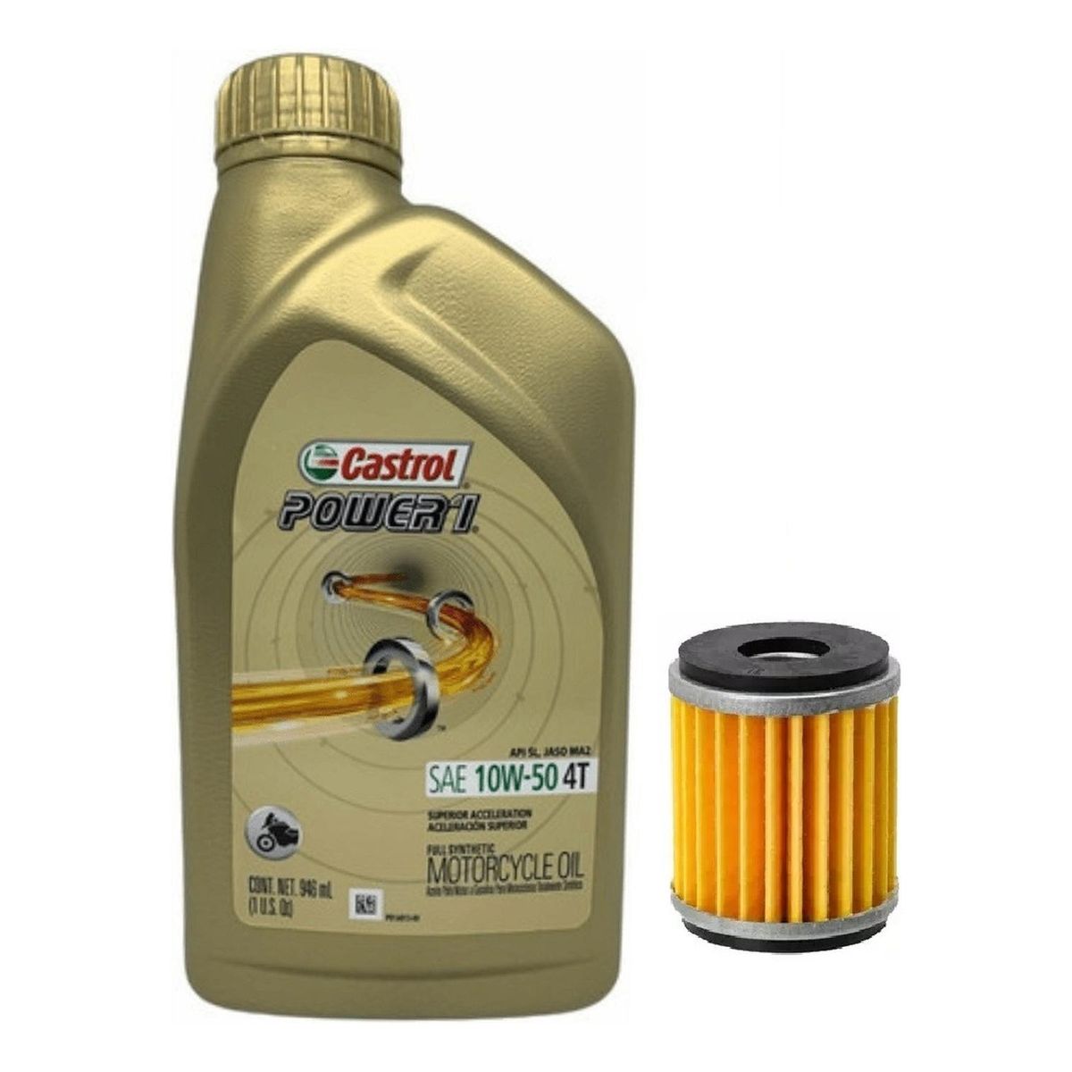 CASTROL - Kit Mantencion Yamaha R15 V1 - V2 - V3 - V4 1l + Filtro
