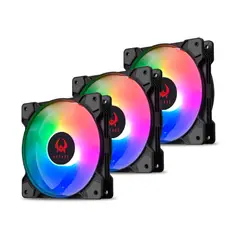 KRONOS - Kit 3 Ventiladores Cooler Boreal ARGB, 120mm, Molex