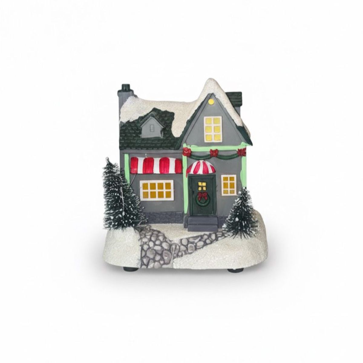 WAKESHOME - Casita Adorno De Navidad Decoración De Pascua Para Arbolito