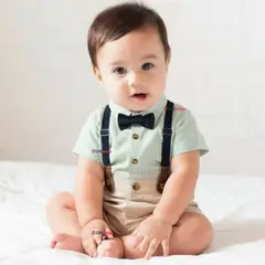 UTILISIMO - Conjunto de Vestir con Tirantes Camisa Pantalón Corto Algodón Bebe