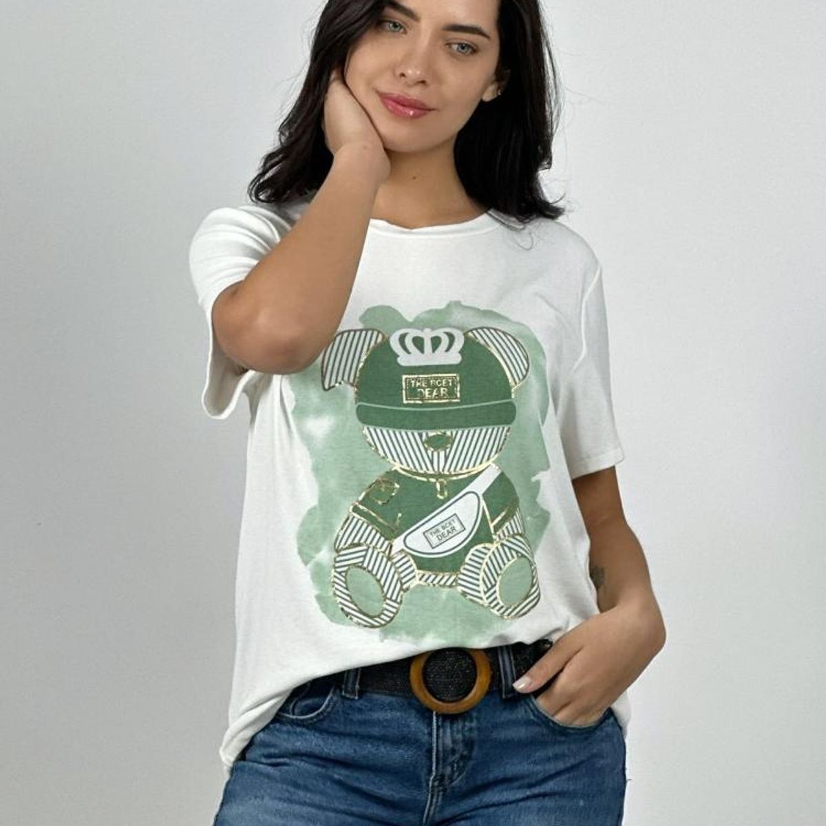 ENIGMATICA BOUTIQUE - Polera Algodón Osito Líneas