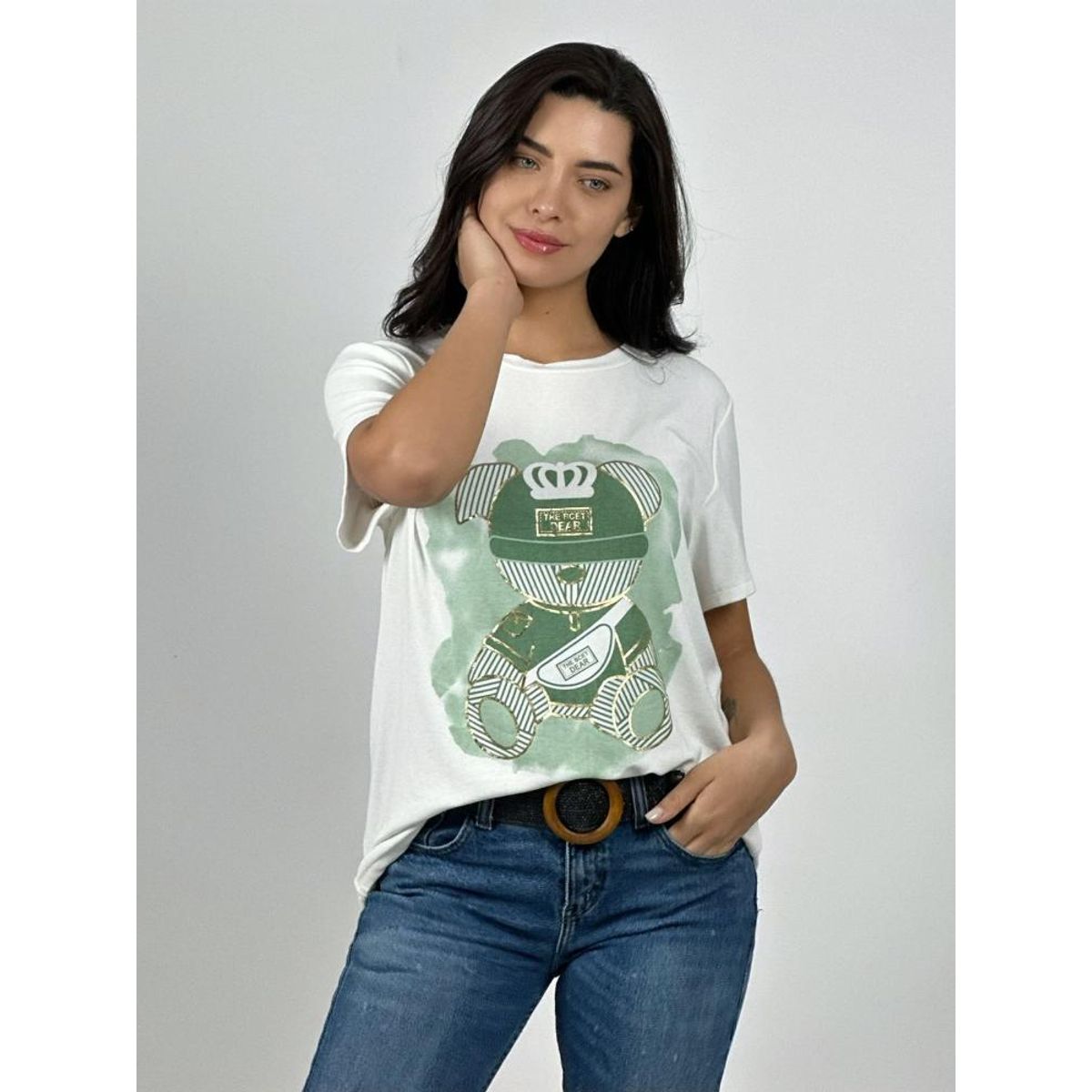 ENIGMATICA BOUTIQUE - Polera Algodón Osito Líneas