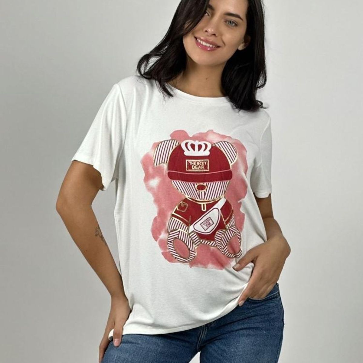 ENIGMATICA BOUTIQUE - Polera Algodón Osito Líneas