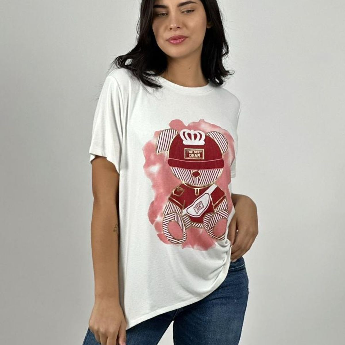 ENIGMATICA BOUTIQUE - Polera Algodón Osito Líneas