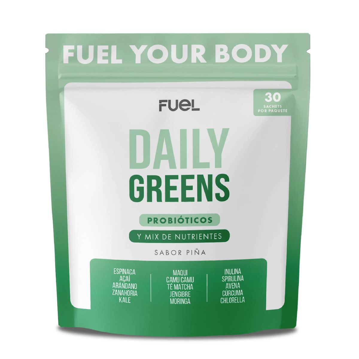 FUEL NUTRITION - Daily Greens Detox + 14 Cepas De Probióticos - Fuel Nutrition
