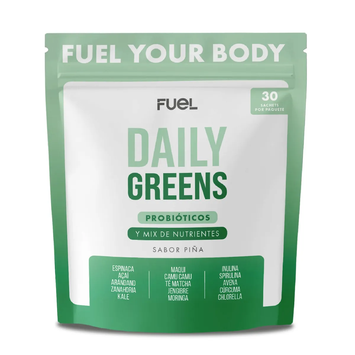 FUEL NUTRITION - Daily Greens Detox + 14 Cepas De Probióticos - Fuel Nutrition