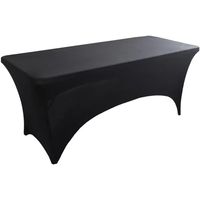 Funda De Mantel Tela Spandex Mesa 244x60x74cm Evento Negro