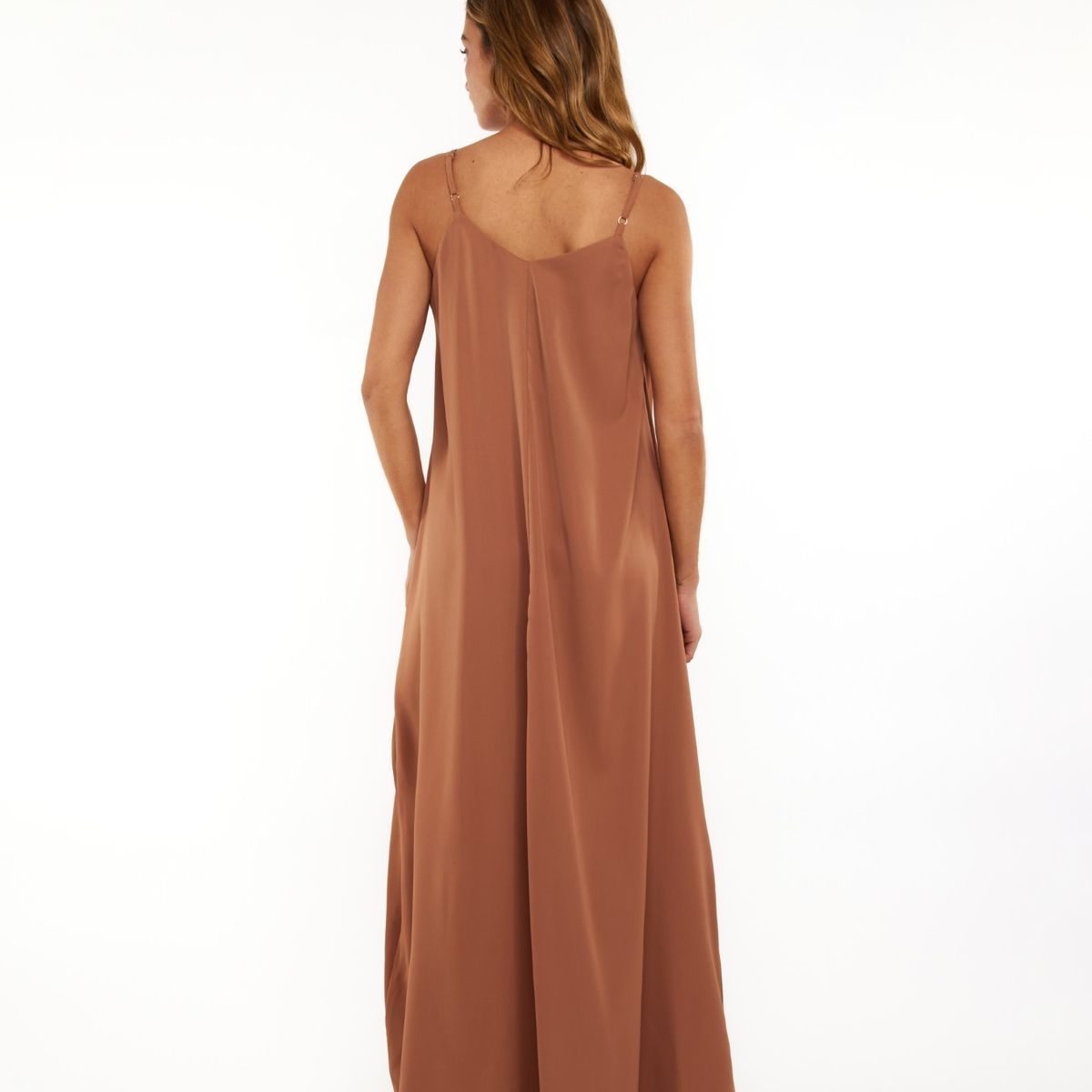 GUINDA - Maxi Vestido Holgado con tirantes Fira Guinda
