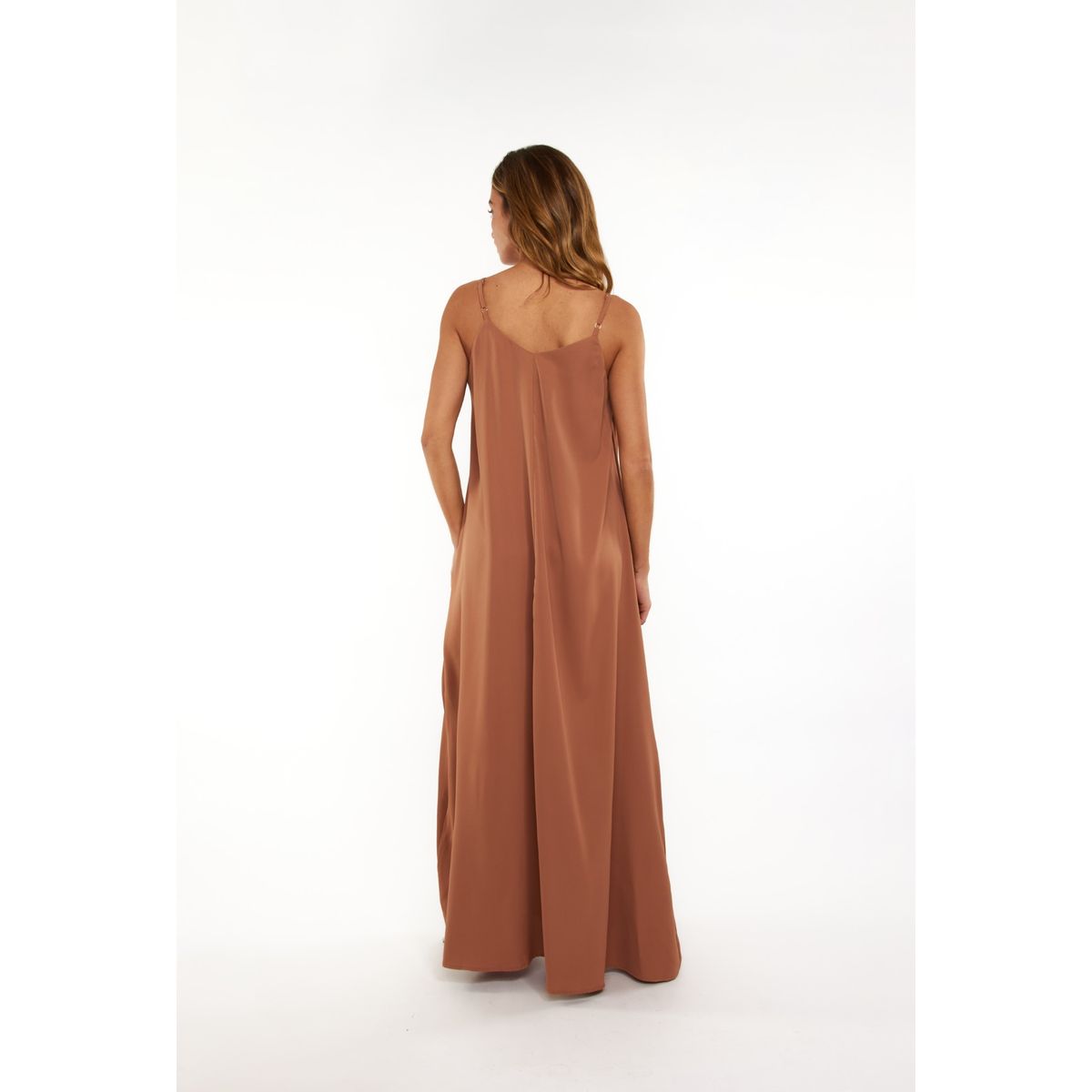 GUINDA - Maxi Vestido Holgado con tirantes Fira Guinda