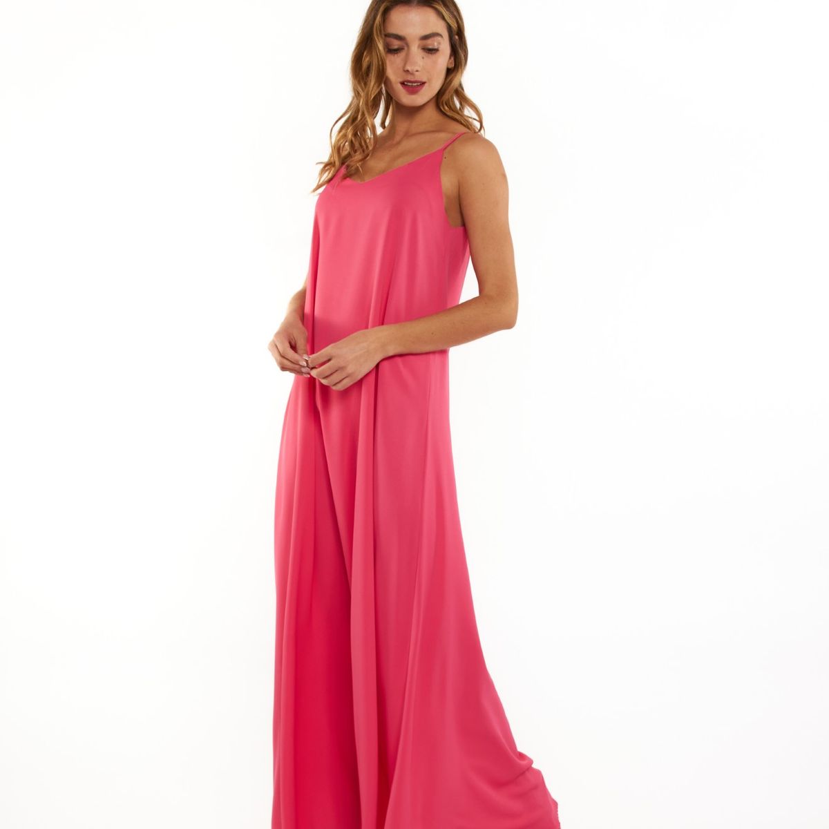 GUINDA - Maxi Vestido Holgado con tirantes Fira Guinda