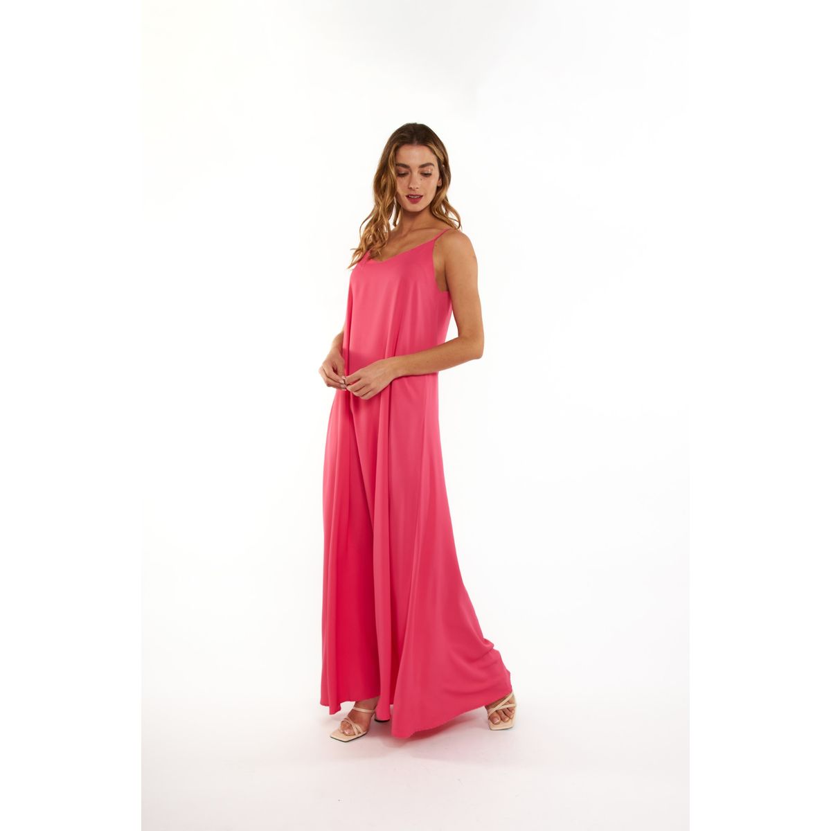GUINDA - Maxi Vestido Holgado con tirantes Fira Guinda