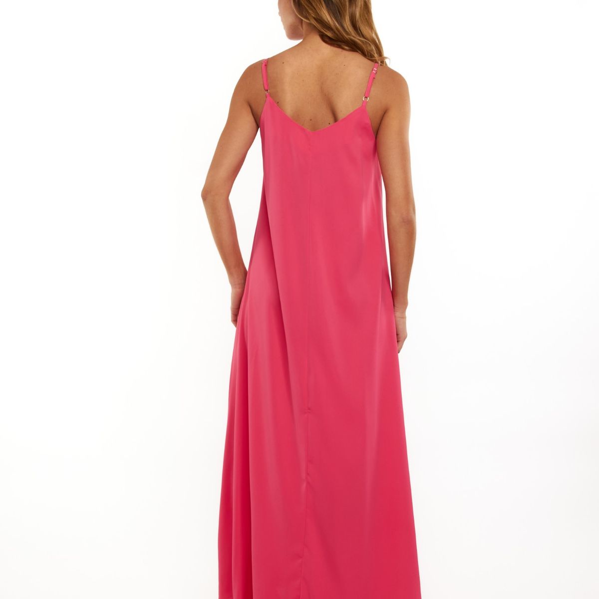 GUINDA - Maxi Vestido Holgado con tirantes Fira Guinda