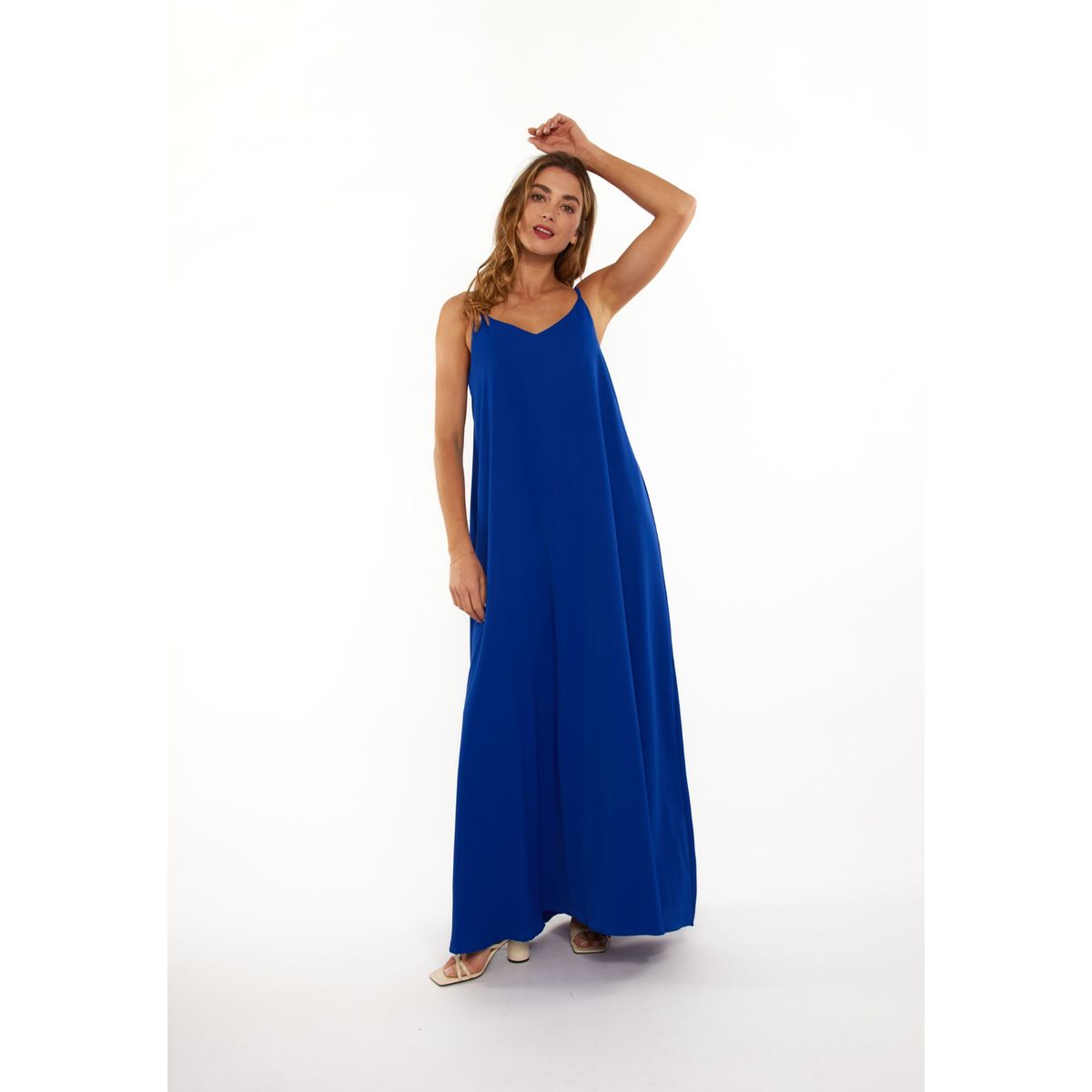 GUINDA - Maxi Vestido Holgado con tirantes Fira Guinda