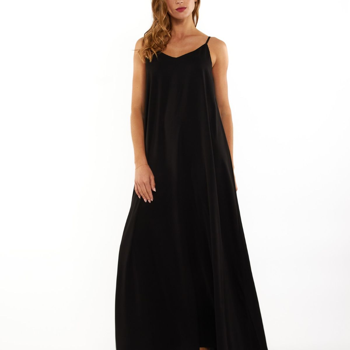GUINDA - Maxi Vestido Holgado con tirantes Fira Guinda