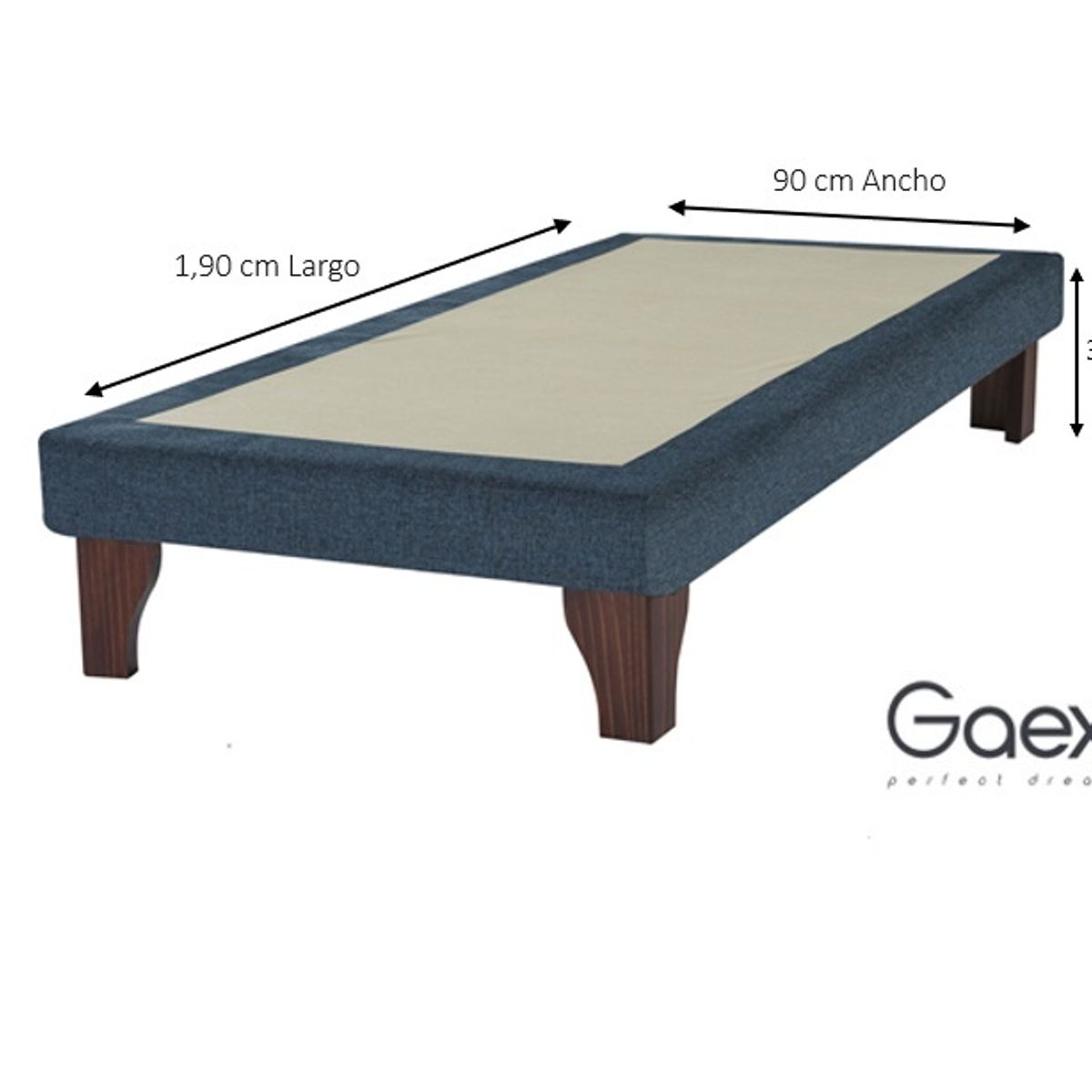 GAEX - Cama Europea 1 Plaza 190 Respaldo Berna