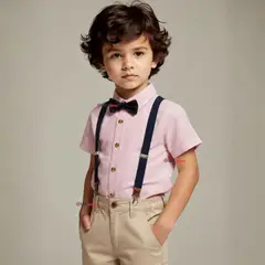 UTILISIMO - Conjunto de Vestir con Tirantes Camisa Pantalón Corto Algodón Bebe