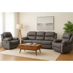 VYS SPA - Sofá 3 cuerpos reclinable + 2 bergere 1 cuerpo reclinable: Isabel Grey