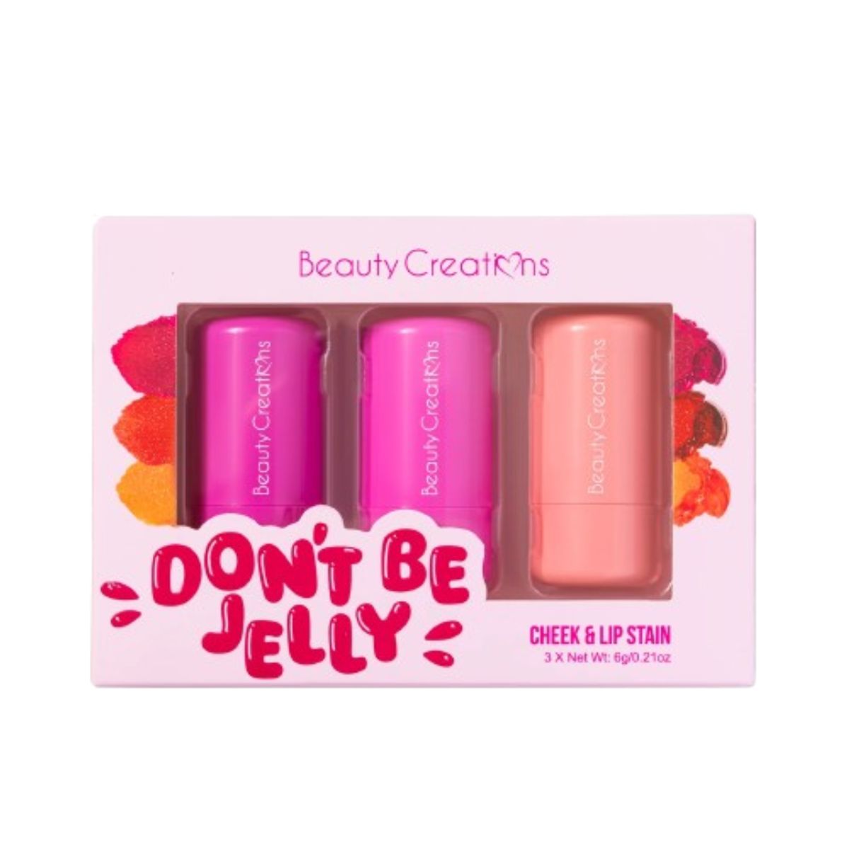 BEAUTY CREATIONS - SET DE 3 TINTAS BEAUTY CREATIONS DON'T BE JELLY CHEEK & LIP STAIN SET