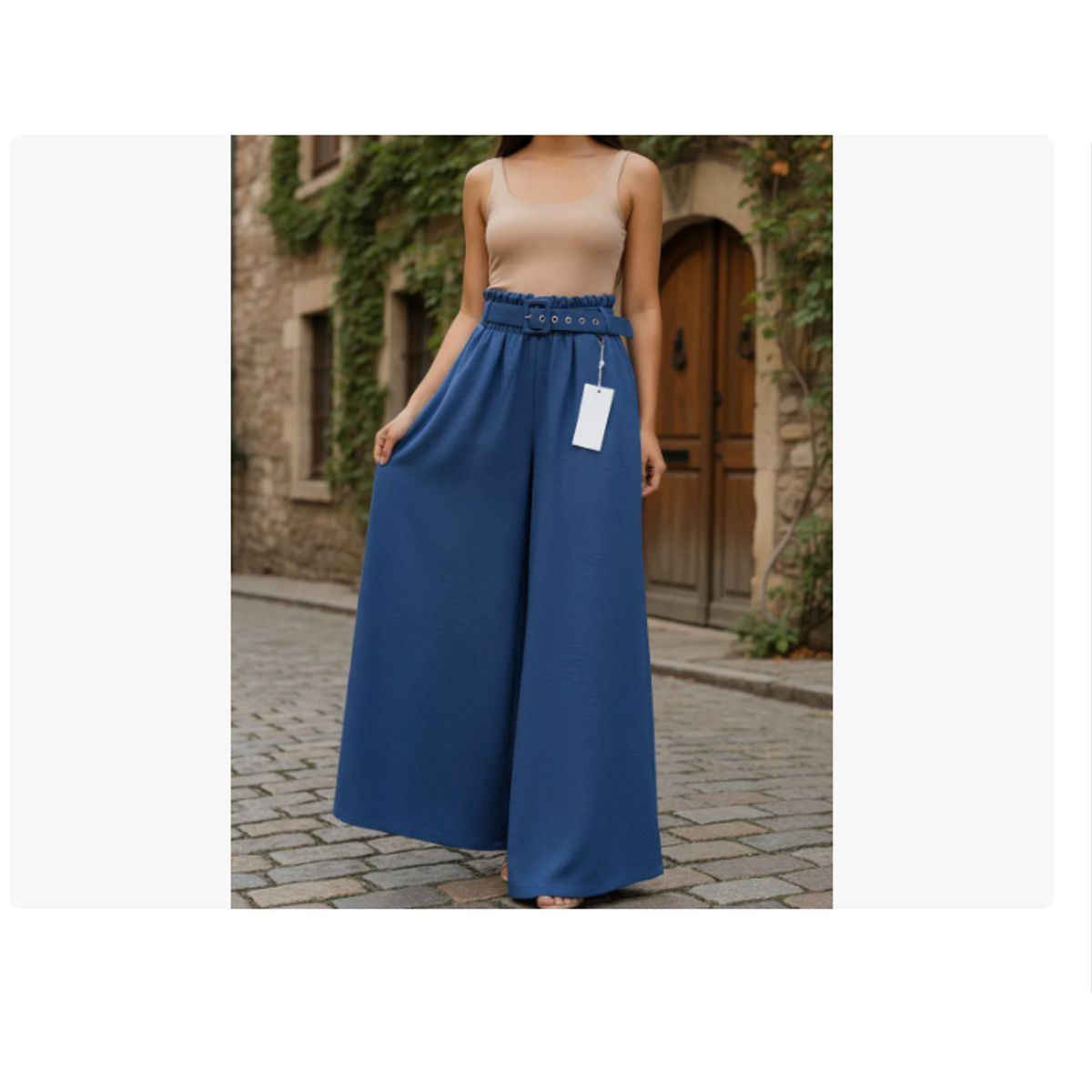 AGW - Pack 3 Faldas Lino Con Cinturon Mujer Colores Surtidos