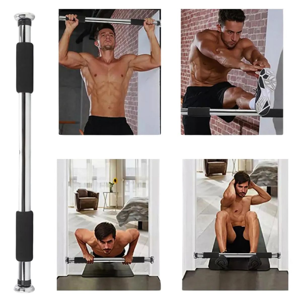 GENERICO - Barra de Ejercicios Ajustable para Puerta Dominada Flexiones