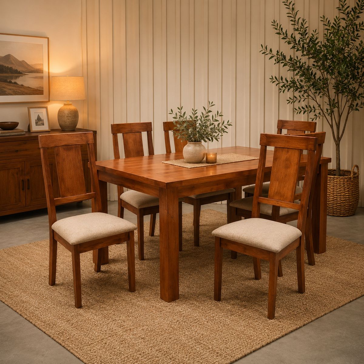 HS HEIM STORE - Comedor 6 Sillas Munich Color Caramela