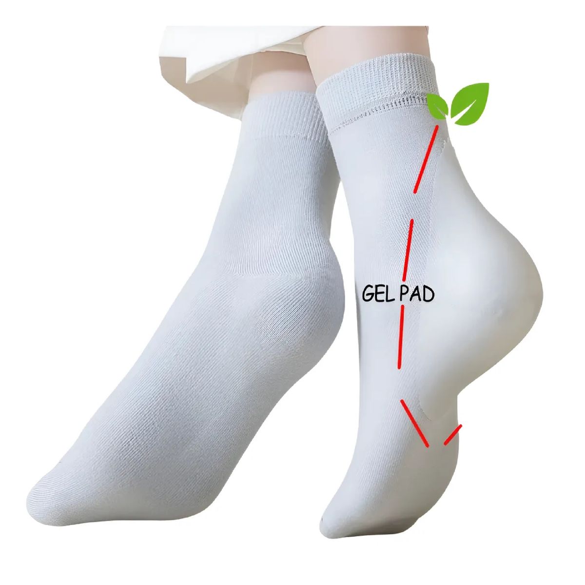 GENERICO - Calcetin Con Gel En El Talon Alivio Tendon De Aquiles Grieta