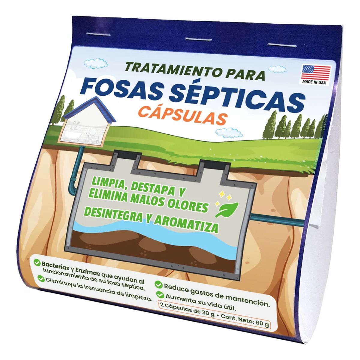 UNIVERSAL - Disgregante Limpiador Pozo fosaséptica Bacterias rinde 5.000 Litros