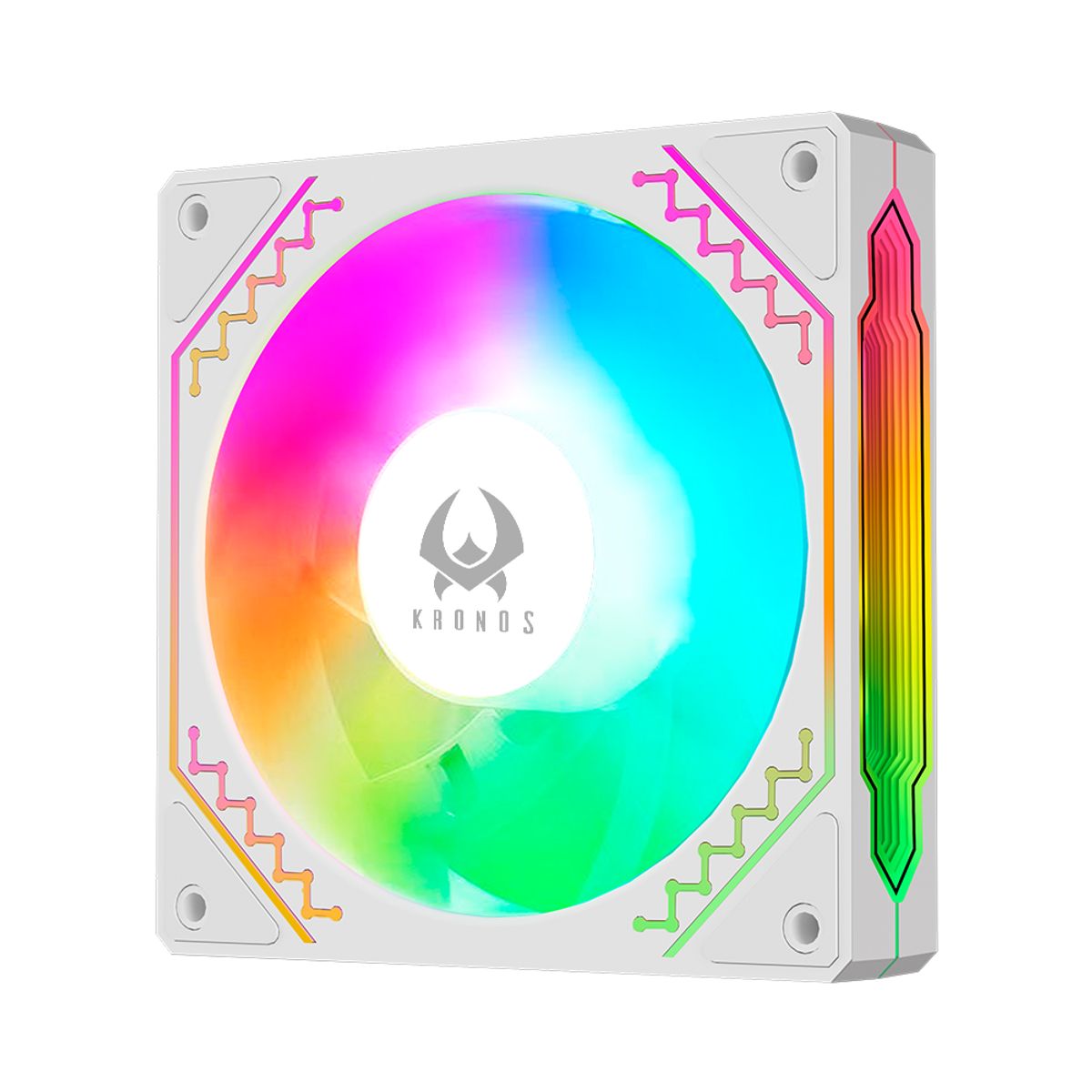 KRONOS - Kit 5 ventiladores de Gabinete Kronos Ventus White, ARGB, 120mm, con controlador