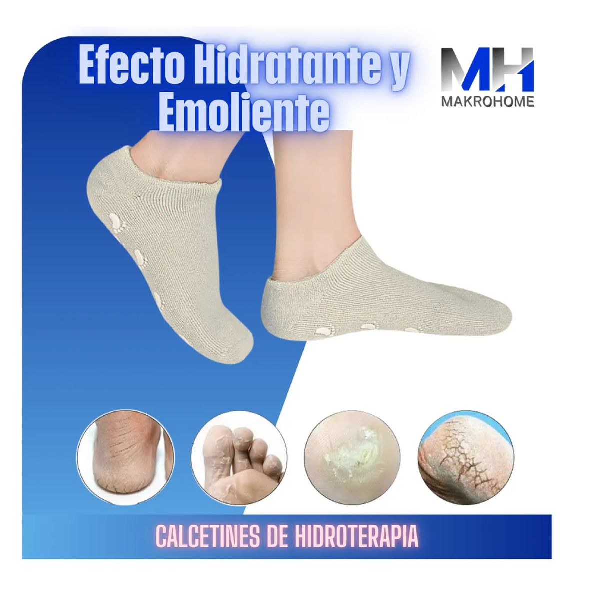 GENERICO - Calcetin Hidratante Exfoliante Blanqueador Hidroterapia Spa