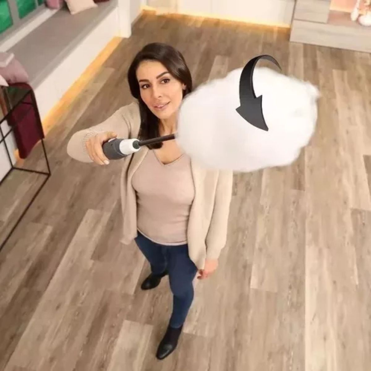 MOVI - Plumero Eléctrico con Extensión Recargable – Limpieza Profunda sin Esfuerzo, Incluye 4 Plumeros.