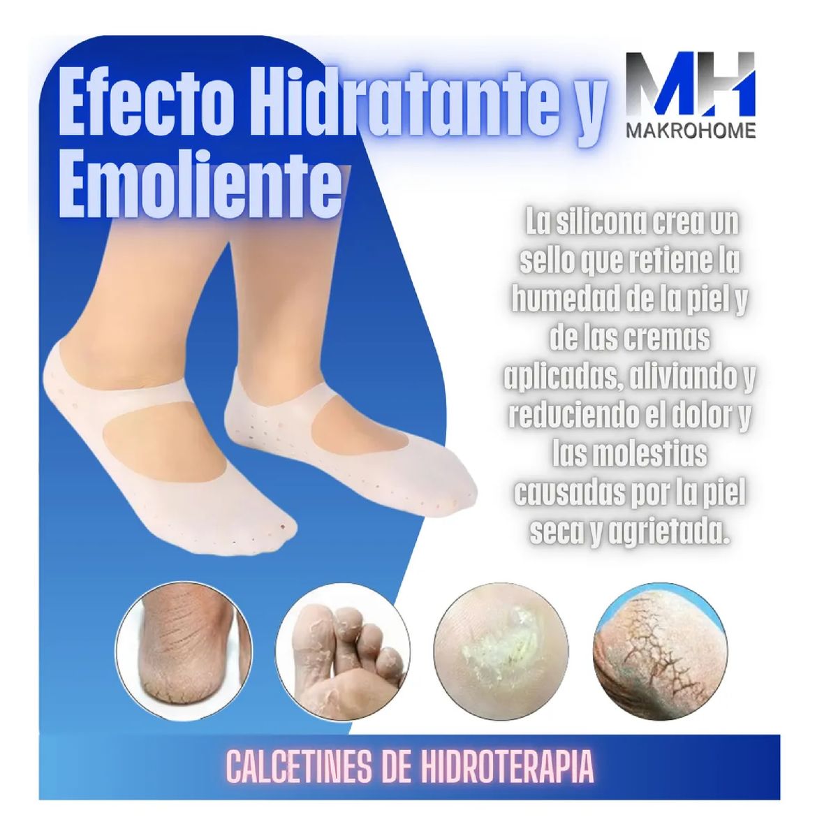 GENERICO - Calcetines De Silicona Hidratantes Antigrietas Transpirable