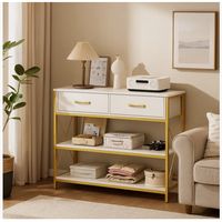 Mesa Lateral Arrimo 2 Cajones Multifuncional 100x30x81cm