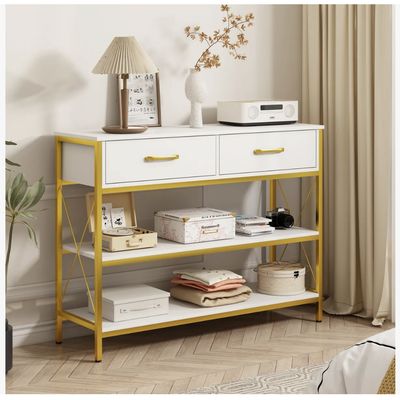 Imagen 2 del producto Mesa Lateral Arrimo 2 Cajones Multifuncional 100x30x81cm