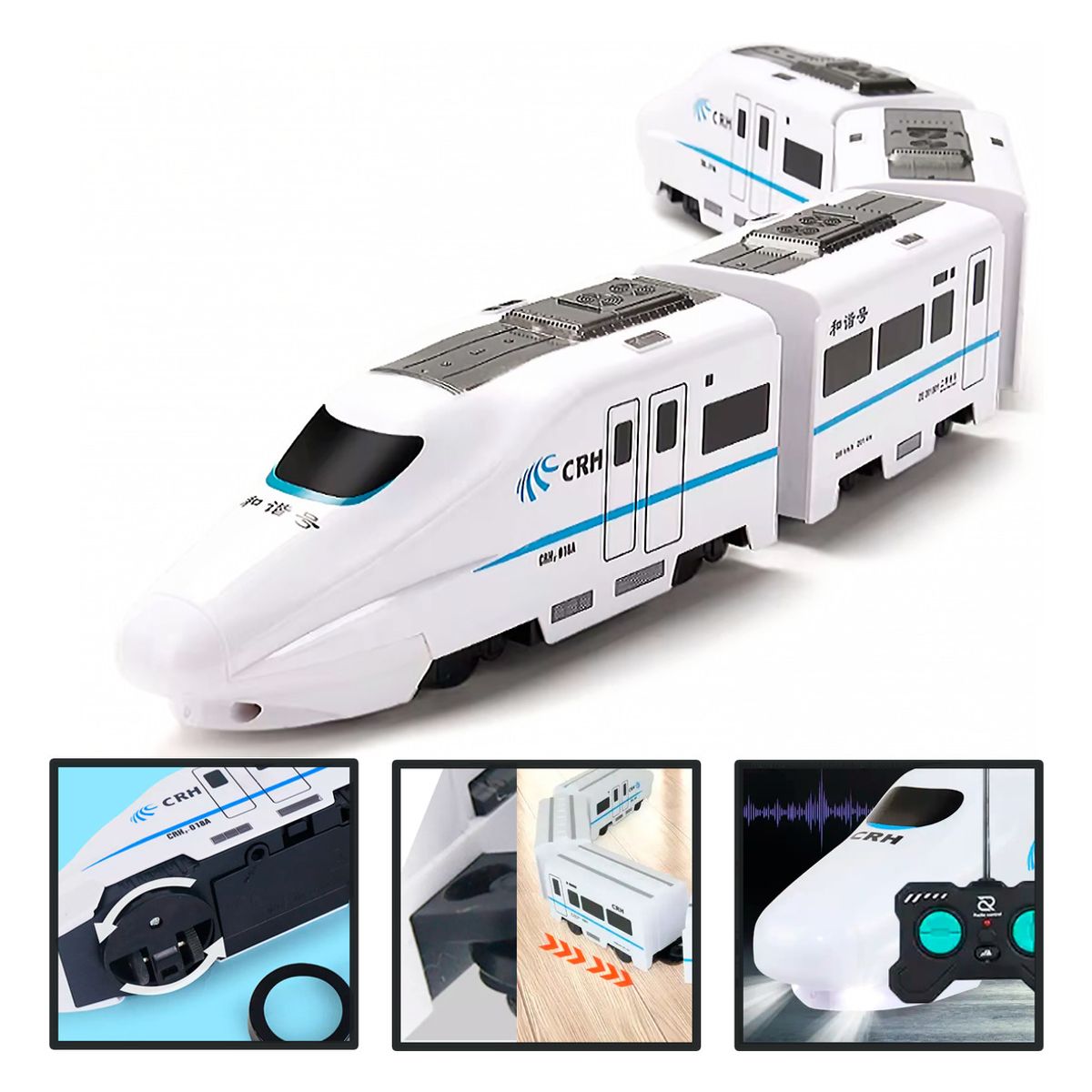 HOMEBRANDT - Tren Electrico Control Remoto 4 Vagones Musica Efectos