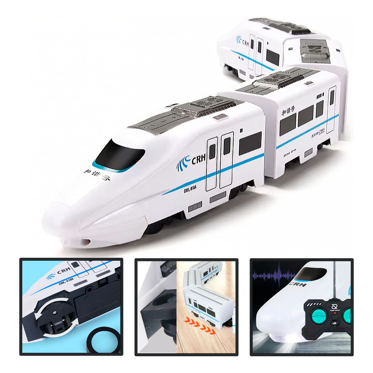 HOMEBRANDT - Tren Electrico Control Remoto 4 Vagones Musica Efectos