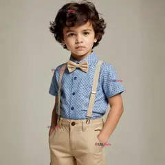 UTILISIMO - Conjunto de Vestir Camisa Con Lazo Y Pantalón Corto Algodón Bebe