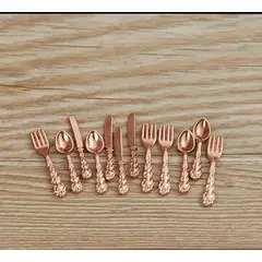 GENERICO - Set miniaturas 12 unds de cubiertos super pequeños 2 cm de metal