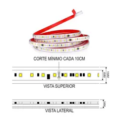 GENERICO - Cinta Led 220V New Gen Dorado IP65 100mt con Adaptador