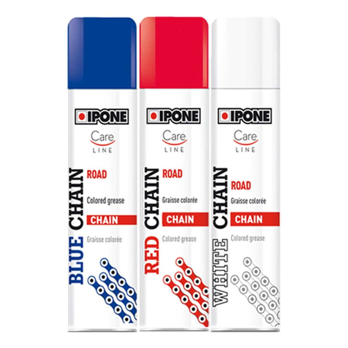 IPONE - Lubricante De Cadena Moto Chain Road 250ml / Varios Colores - Rojo