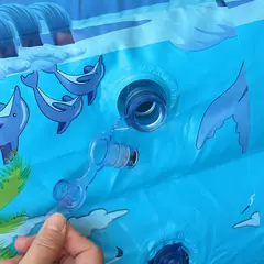 GENERICO - Piscina niños inflable azul 2 aros 120x90x36 cm